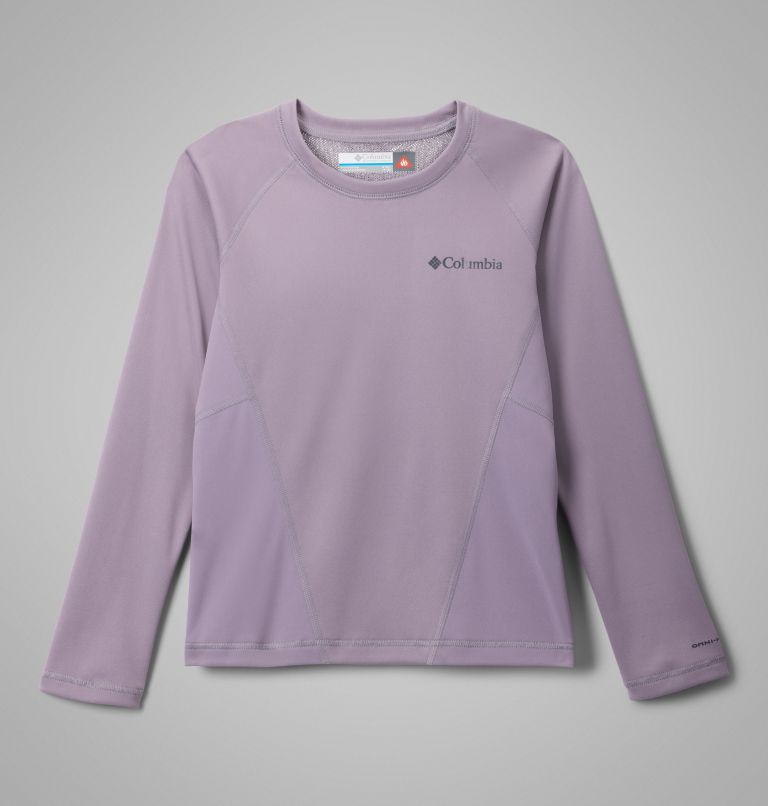 Kids’ Omni-Heat Midweight Baselayer Crew, Color: Shale Purple, image 1