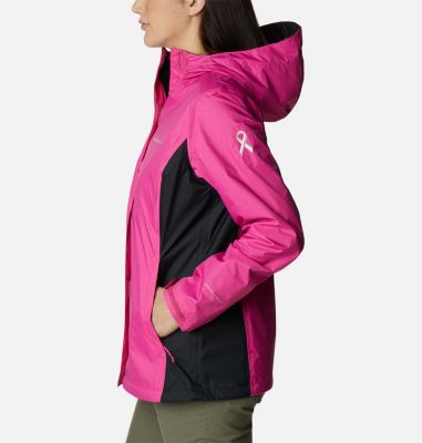 columbia tested tough in pink rain jacket