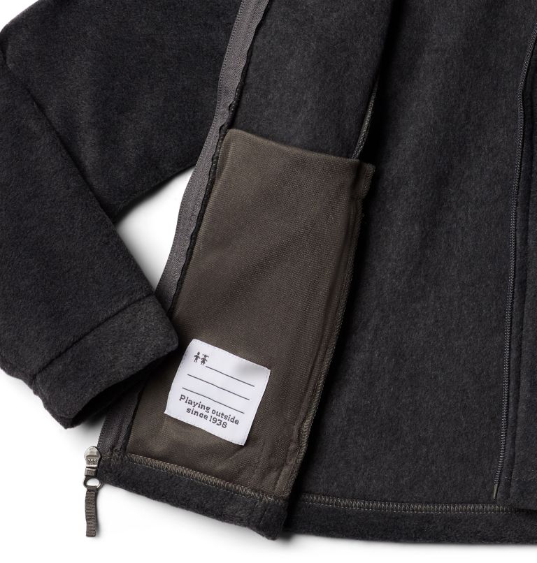 Boys' Steens Mountain II Fleece Hooded Jacket, Color: Charcoal Heather, image 3