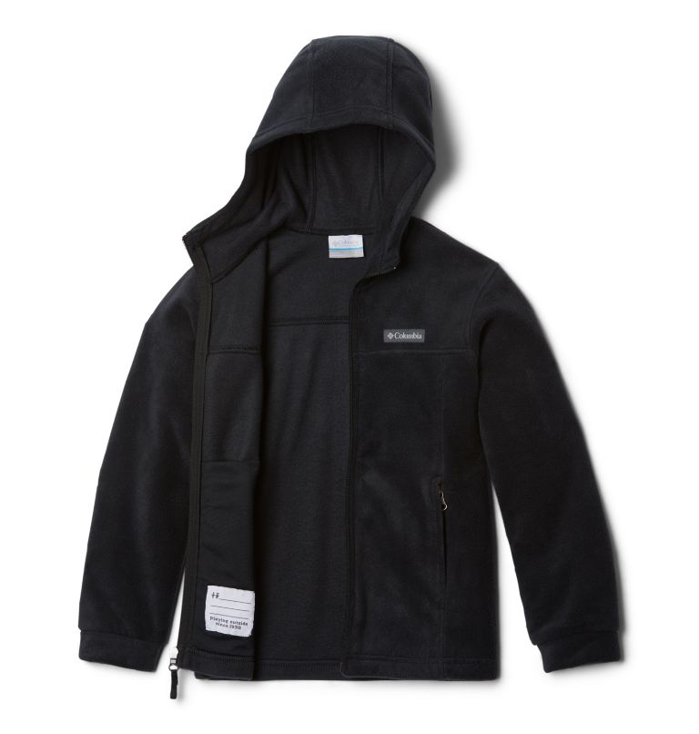 Boys’ Steens Mountain II Fleece Hooded Jacket, Color: Black, image 3