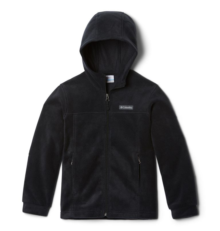 Boys’ Steens Mountain II Fleece Hooded Jacket, Color: Black, image 1