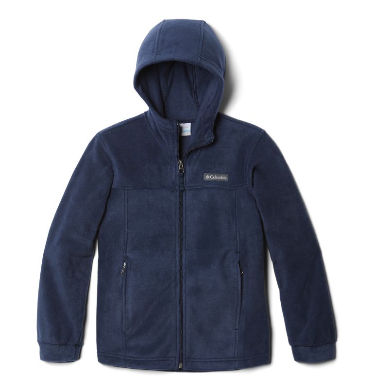 Boys' Steens Mountain II Fleece Hooded Jacket, Color: Collegiate Navy, image 1