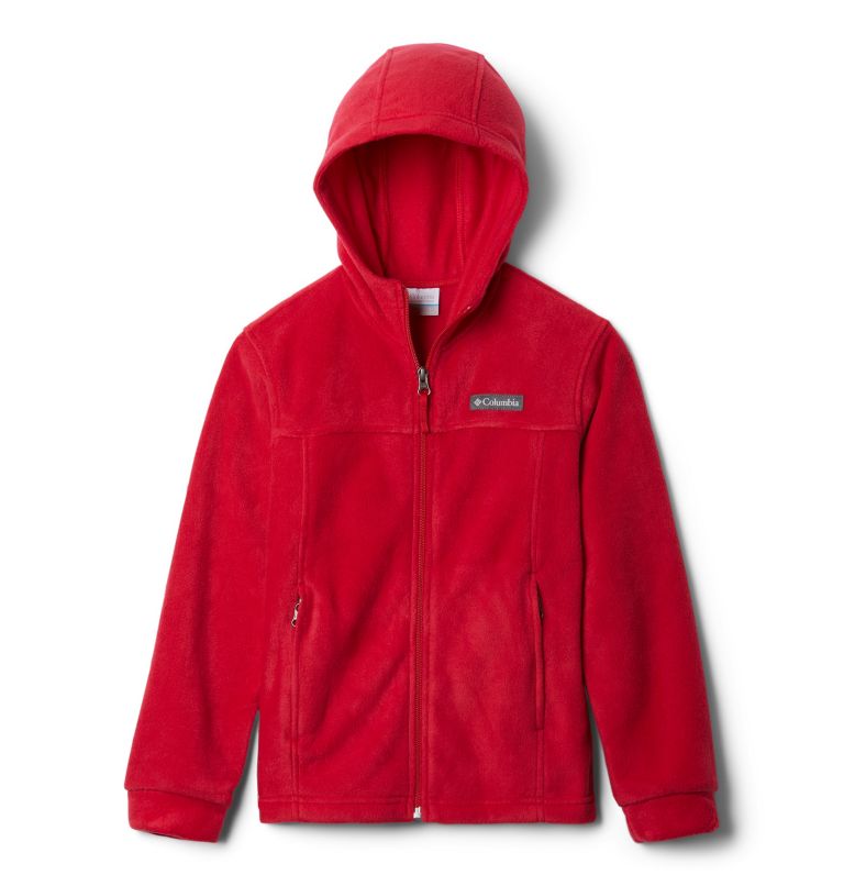 Boys’ Steens Mountain II Fleece Hooded Jacket, Color: Mountain Red, image 1