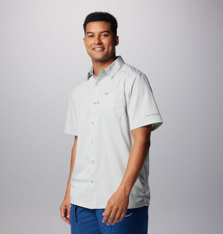 Men’s PFG Slack Tide Camp Shirt, Color: Cool Grey, image 5