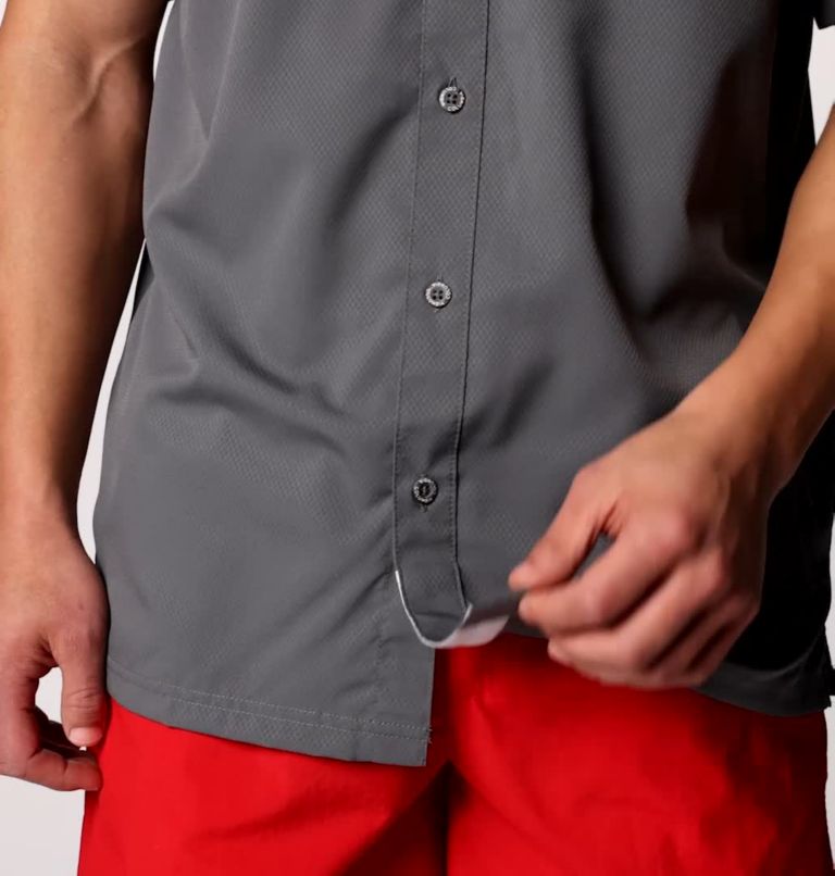 Men’s PFG Slack Tide Camp Shirt, Color: City Grey