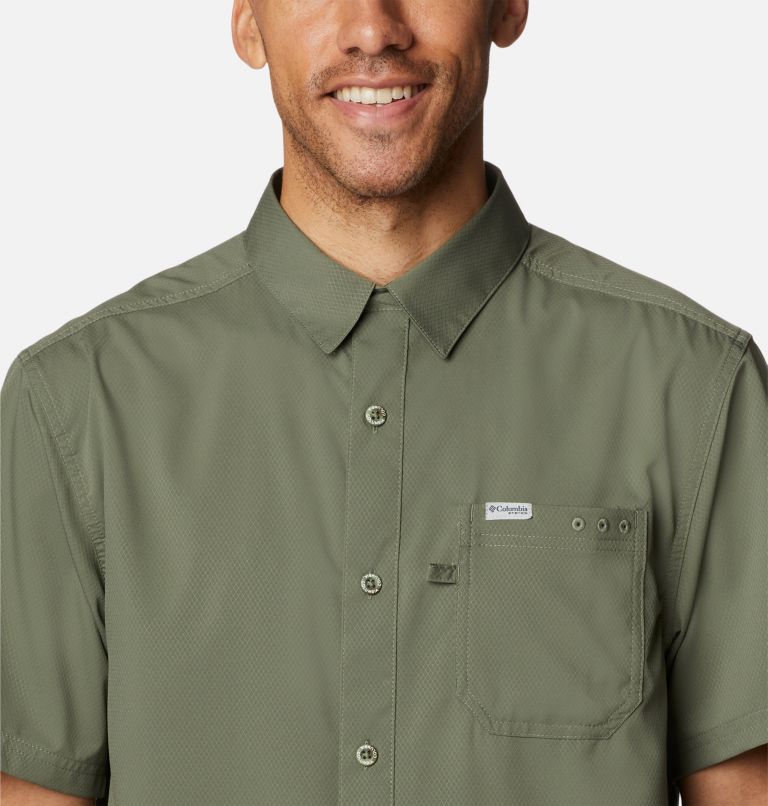 Men's PFG Slack Tide Camp Shirt - Tall, Color: Cypress, image 4