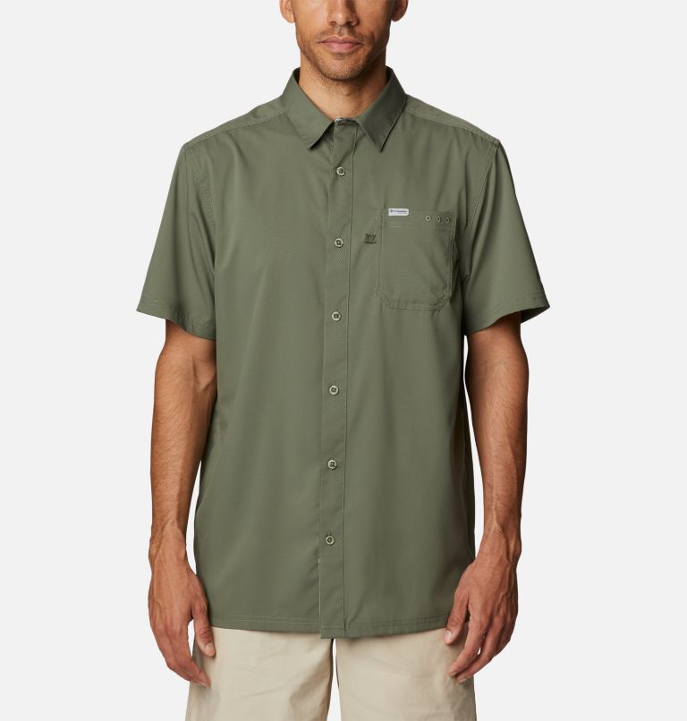 Men's PFG Slack Tide Camp Shirt - Tall, Color: Cypress, image 1