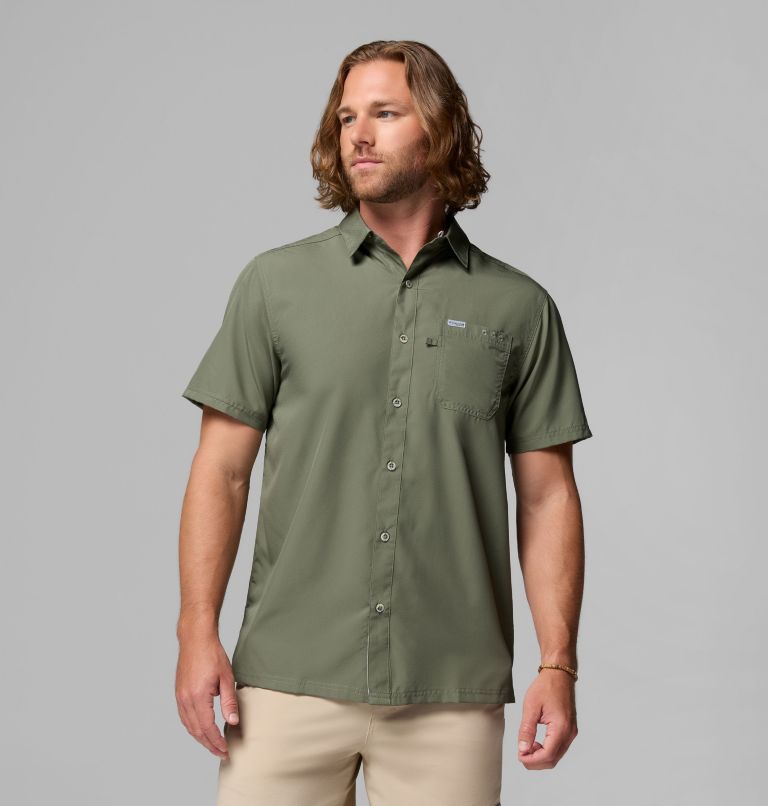 Men’s PFG Slack Tide Camp Shirt, Color: Cypress, image 1