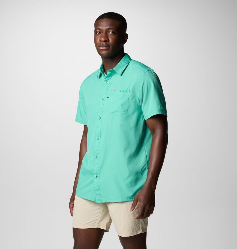 Men’s PFG Slack Tide Camp Shirt, Color: Glaze Green, image 4