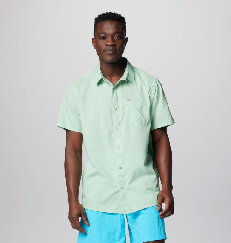 Men's PFG Slack Tide Camp Shirt, Color: New Mint, image 1