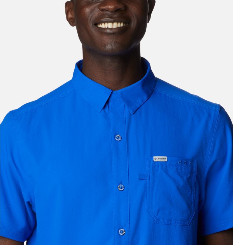 Men’s PFG Slack Tide Camp Shirt, Color: Blue Macaw