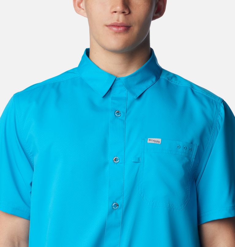 Men's PFG Slack Tide Camp Shirt, Color: Ocean Blue, image 4
