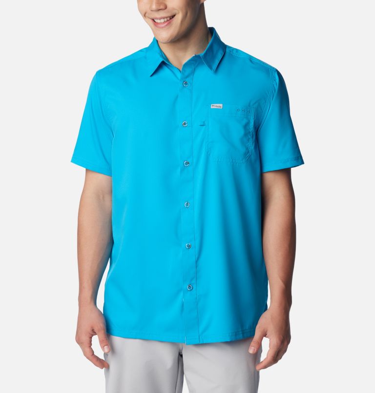 Thumbnail: Men's PFG Slack Tide Camp Shirt, Color: Ocean Blue, image 1