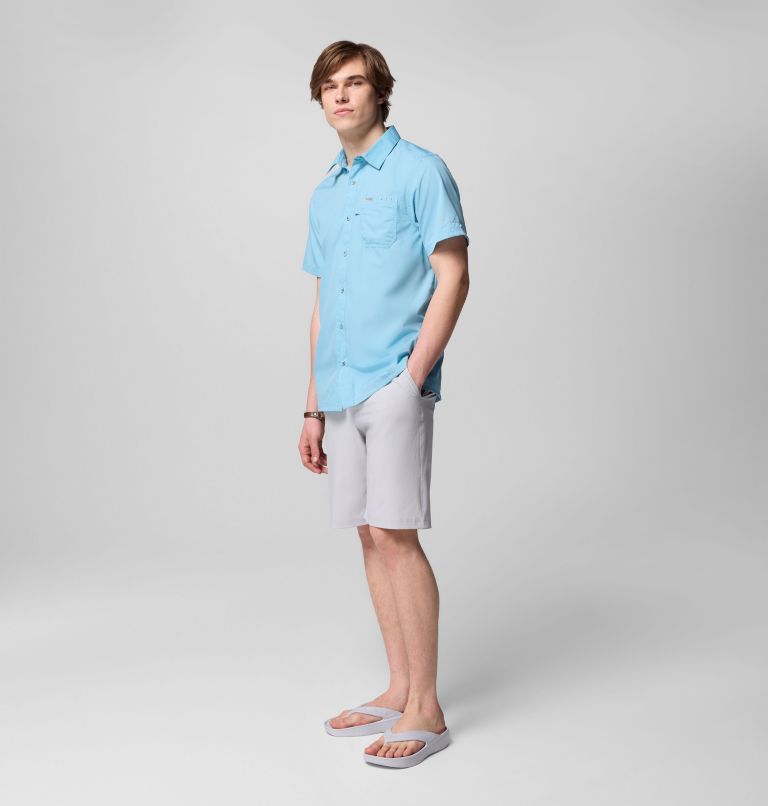 Men’s PFG Slack Tide Camp Shirt, Color: Vintage Blue, image 8