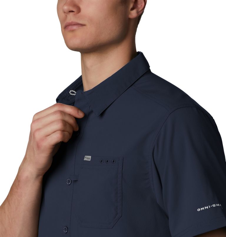 Men’s PFG Slack Tide Camp Shirt, Color: Collegiate Navy, image 3