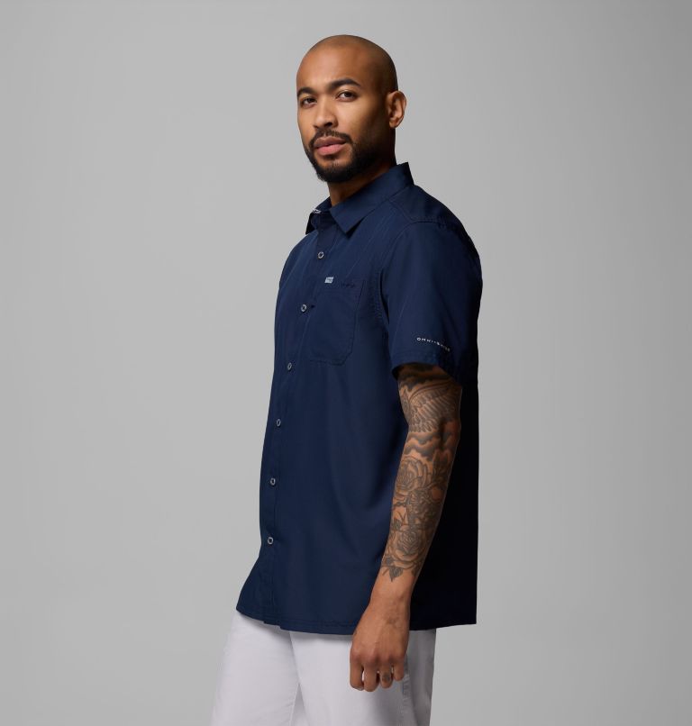 Men’s PFG Slack Tide Camp Shirt, Color: Collegiate Navy, image 4