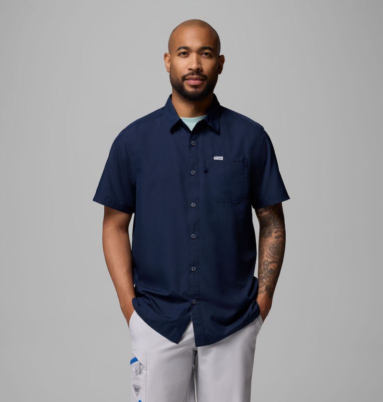Men’s PFG Slack Tide Camp Shirt, Color: Collegiate Navy, image 1
