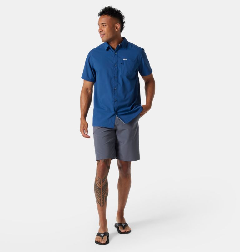 Men's PFG Slack Tide Camp Shirt, Color: Carbon, image 9