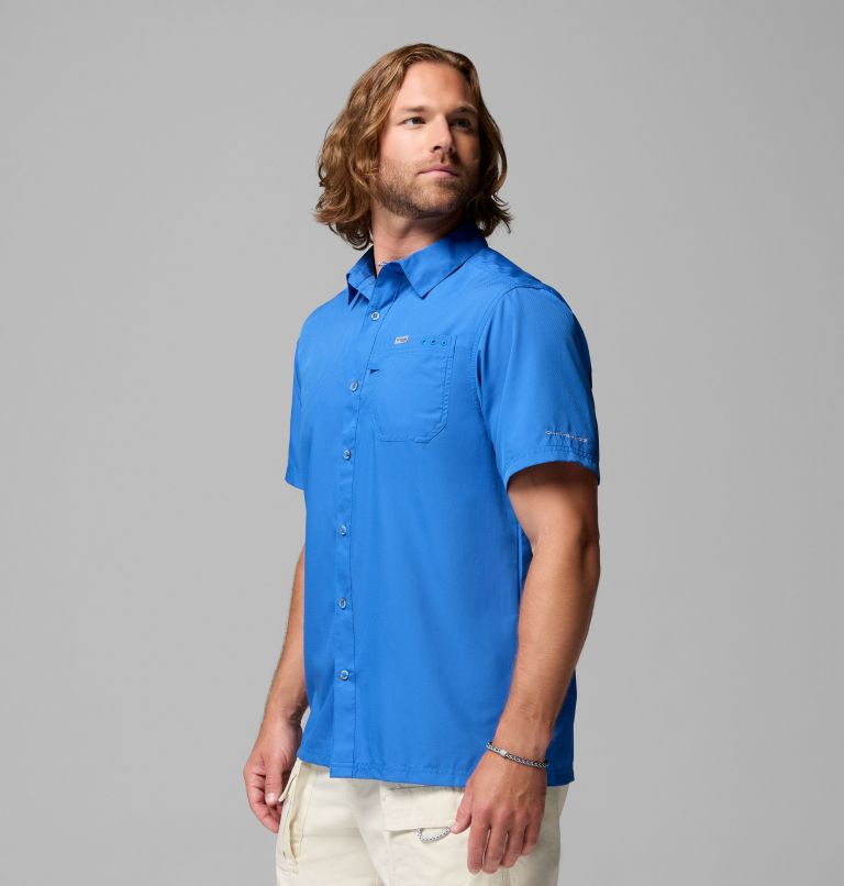 Men’s PFG Slack Tide Camp Shirt, Color: Vivid Blue, image 4