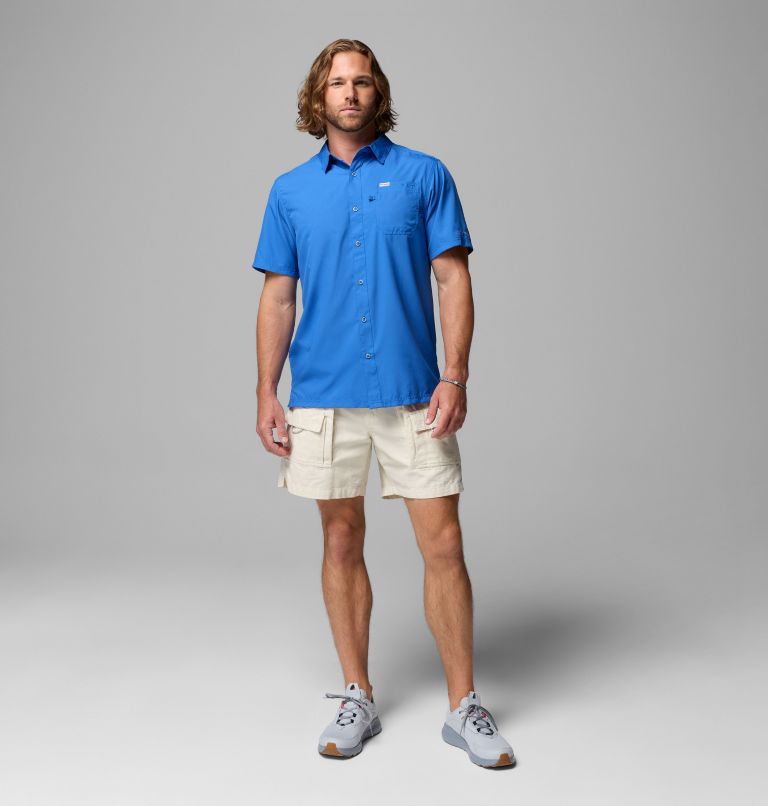 Men’s PFG Slack Tide Camp Shirt, Color: Vivid Blue, image 2
