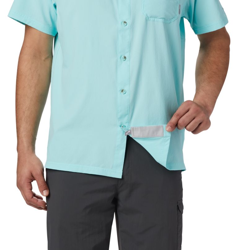 Thumbnail: Men's PFG Slack Tide Camp Shirt, Color: Gulf Stream, image 3