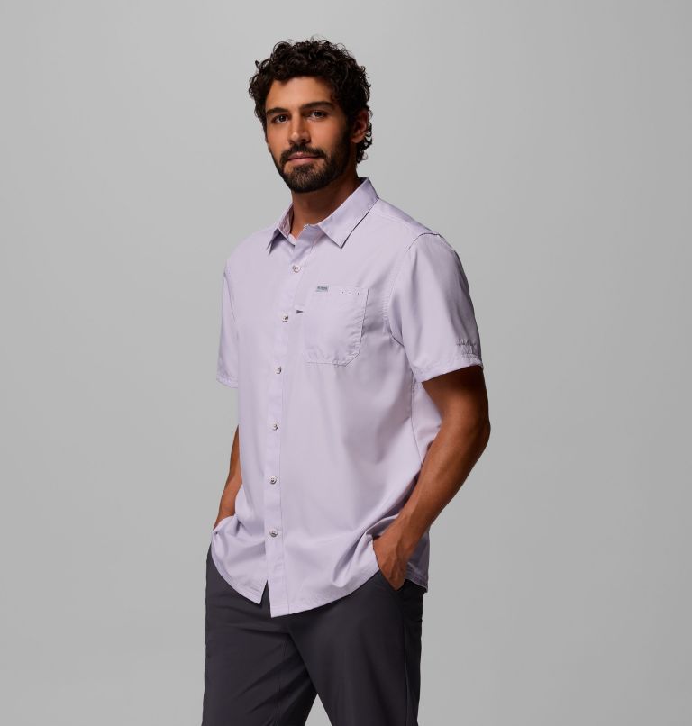 Men’s PFG Slack Tide Camp Shirt, Color: Lavender Pearl, image 4