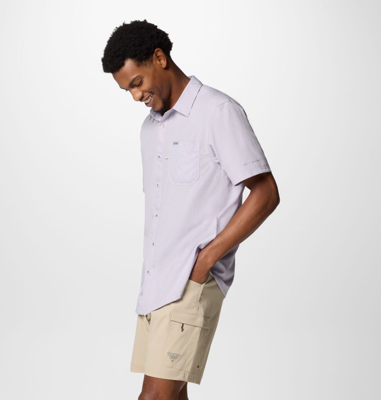 Men’s PFG Slack Tide Camp Shirt, Color: Lavender Pearl, image 4