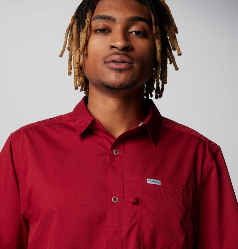 Men’s PFG Slack Tide Camp Shirt, Color: Beet, image 5