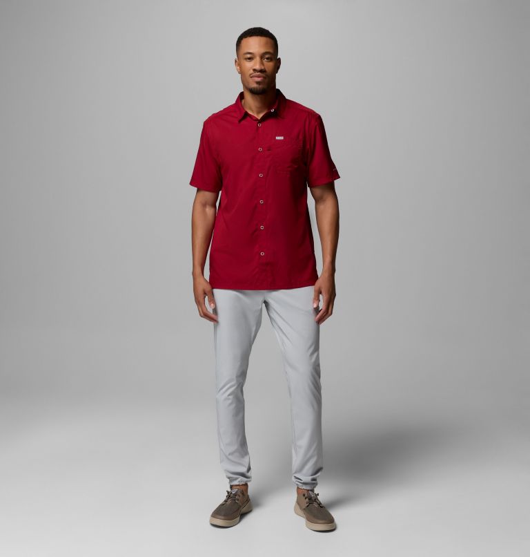 Men’s PFG Slack Tide Camp Shirt, Color: Beet, image 2