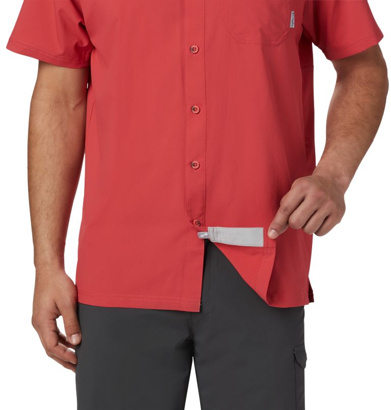 Thumbnail: Men's PFG Slack Tide Camp Shirt, Color: Sunset Red, image 4