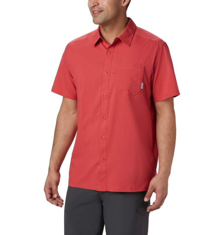 Thumbnail: Men's PFG Slack Tide Camp Shirt, Color: Sunset Red, image 1