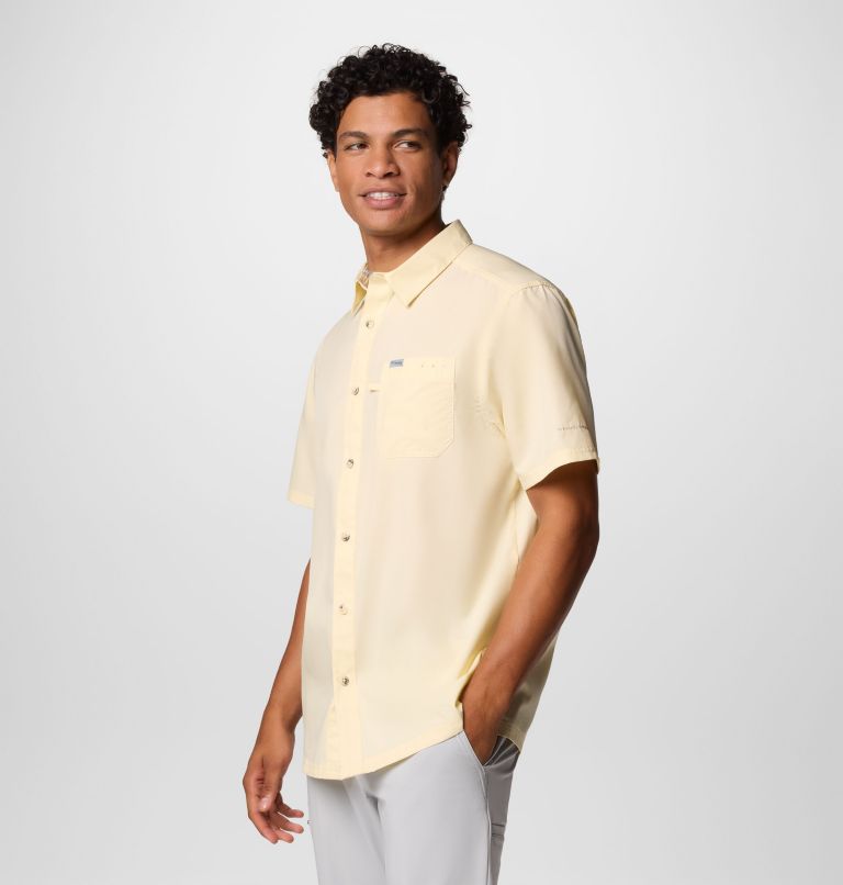 Men’s PFG Slack Tide Camp Shirt, Color: Lemon Wash, image 4