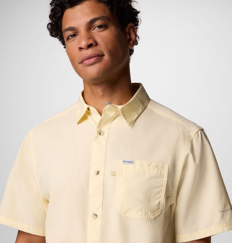 Men’s PFG Slack Tide Camp Shirt, Color: Lemon Wash, image 5