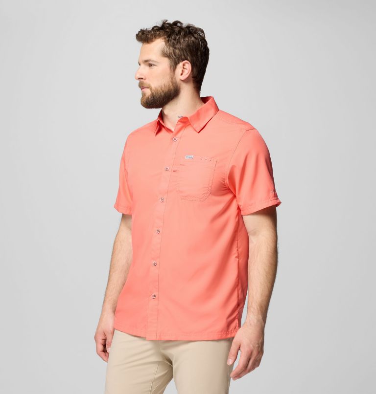 Men’s PFG Slack Tide Camp Shirt, Color: Melonade, image 4