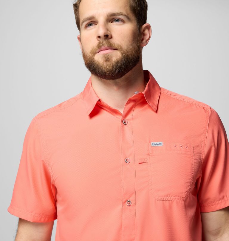 Men’s PFG Slack Tide Camp Shirt, Color: Melonade, image 5
