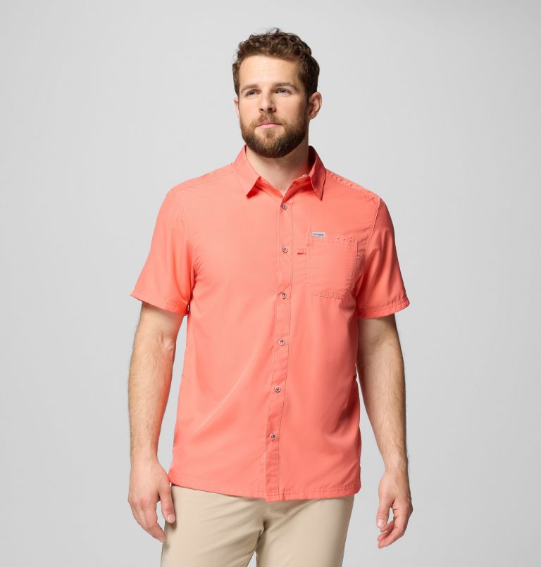 Men’s PFG Slack Tide Camp Shirt, Color: Melonade, image 1