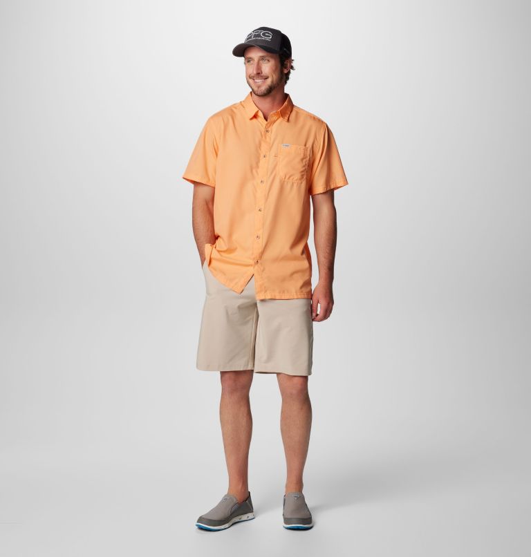 Men’s PFG Slack Tide Camp Shirt, Color: Bright Nectar, image 3