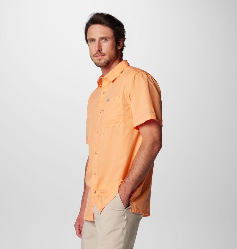 Men’s PFG Slack Tide Camp Shirt, Color: Bright Nectar, image 4