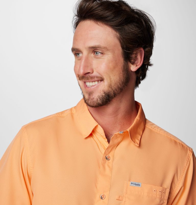 Men’s PFG Slack Tide Camp Shirt, Color: Bright Nectar, image 5