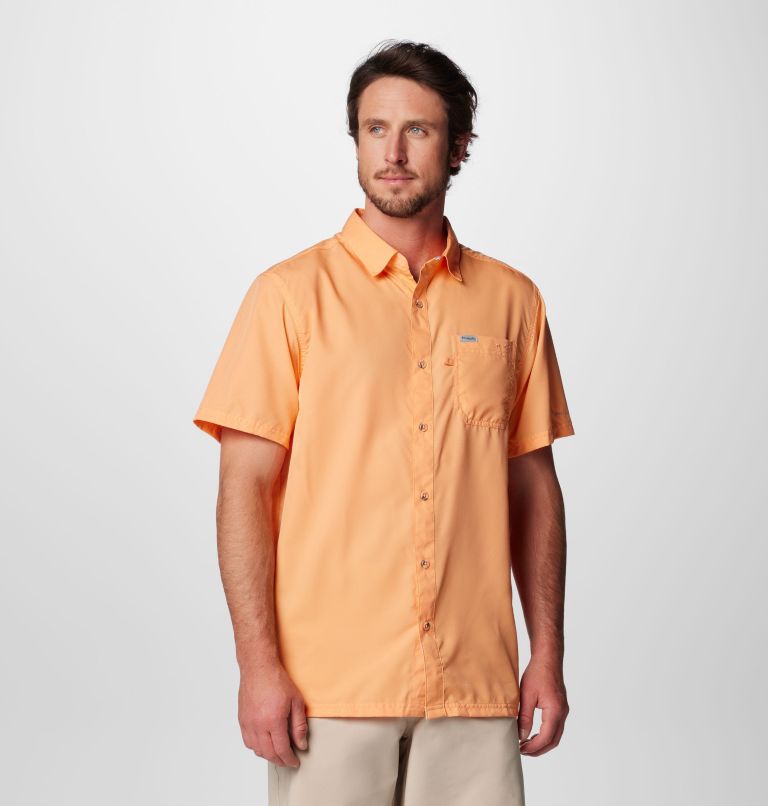Men’s PFG Slack Tide Camp Shirt, Color: Bright Nectar, image 1