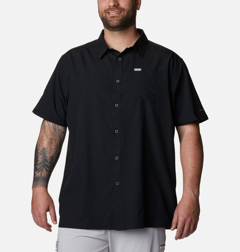 Men’s PFG Slack Tide Camp Shirt - Big, Color: Black, image 1