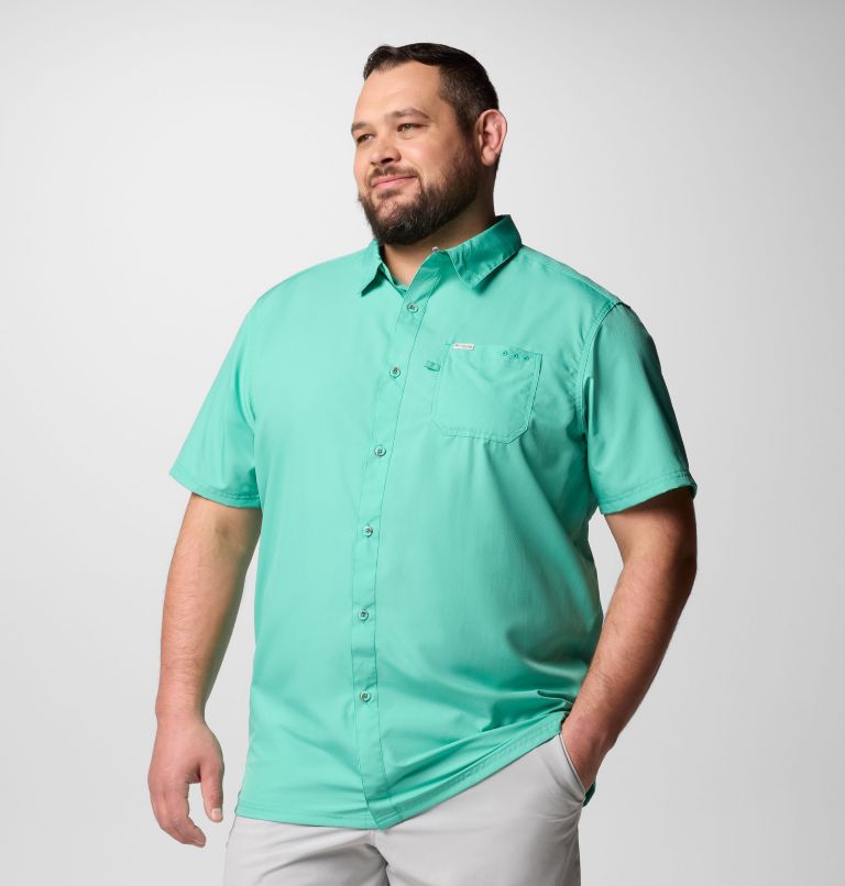 Men’s PFG Slack Tide Camp Shirt - Big, Color: Glaze Green, image 4