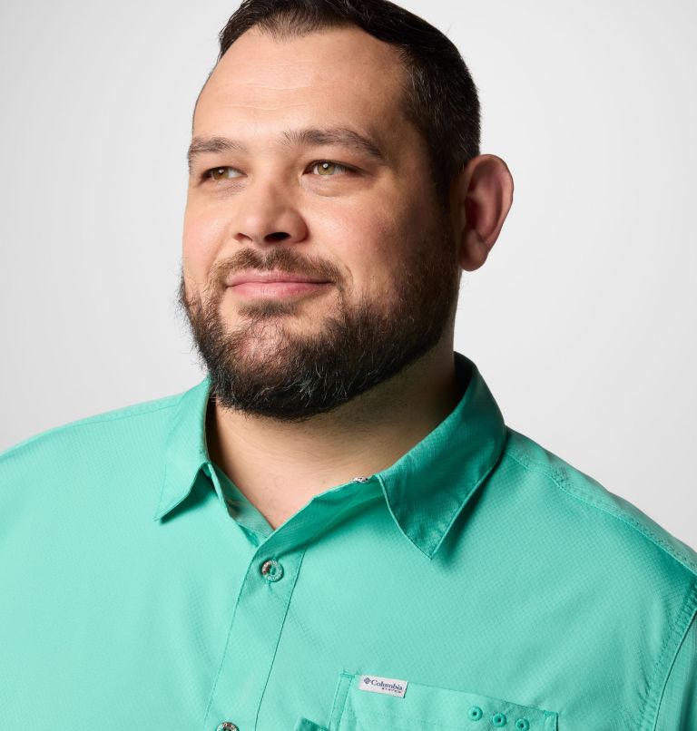 Men’s PFG Slack Tide Camp Shirt - Big, Color: Glaze Green, image 5