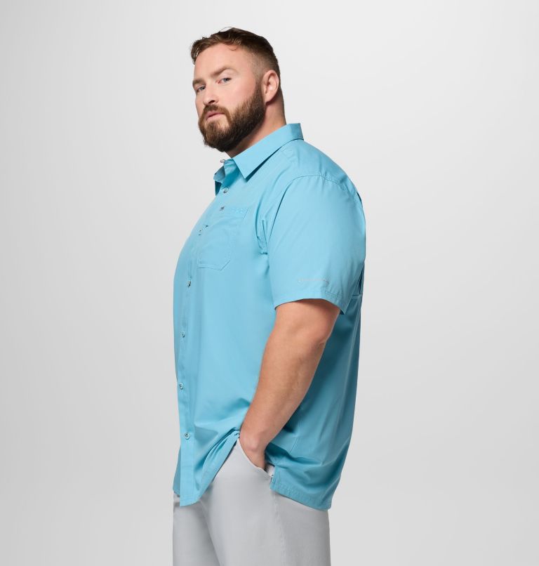 Men’s PFG Slack Tide Camp Shirt - Big, Color: Vintage Blue, image 4