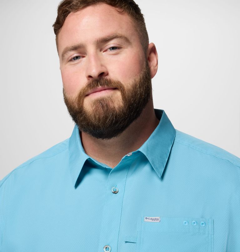 Men’s PFG Slack Tide Camp Shirt - Big, Color: Vintage Blue, image 5