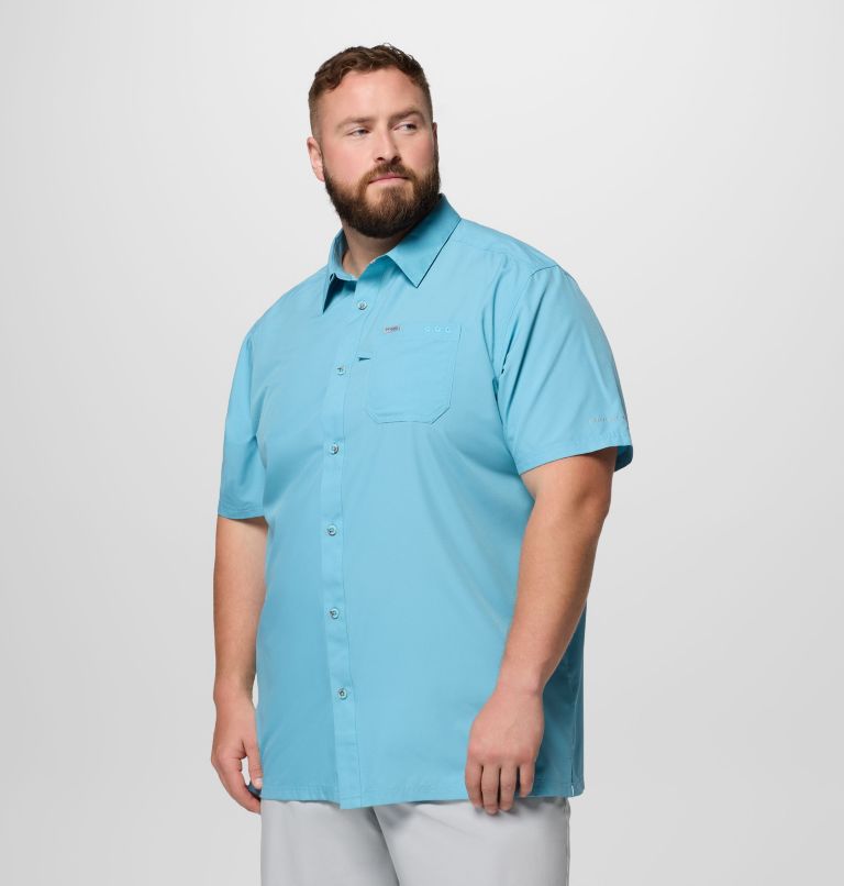 Men’s PFG Slack Tide Camp Shirt - Big, Color: Vintage Blue, image 1