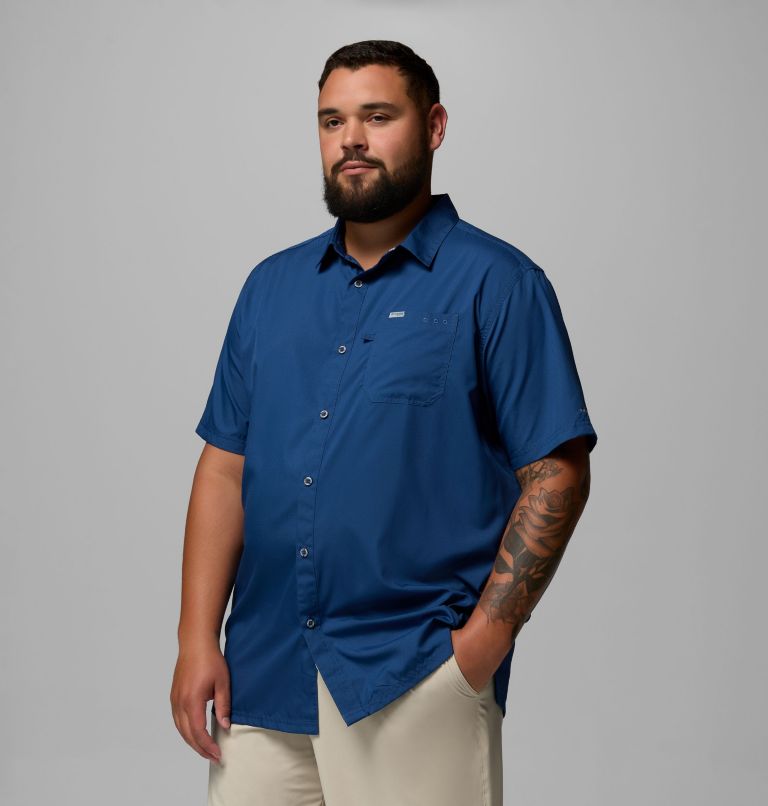 Men’s PFG Slack Tide Camp Shirt - Big, Color: Carbon, image 4