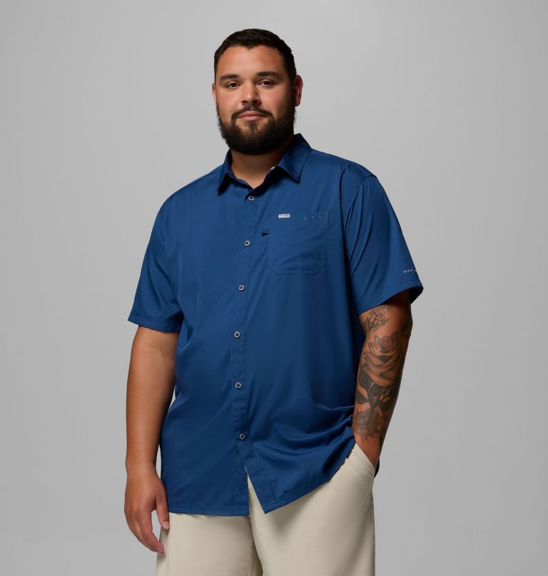 Men’s PFG Slack Tide Camp Shirt - Big, Color: Carbon, image 1