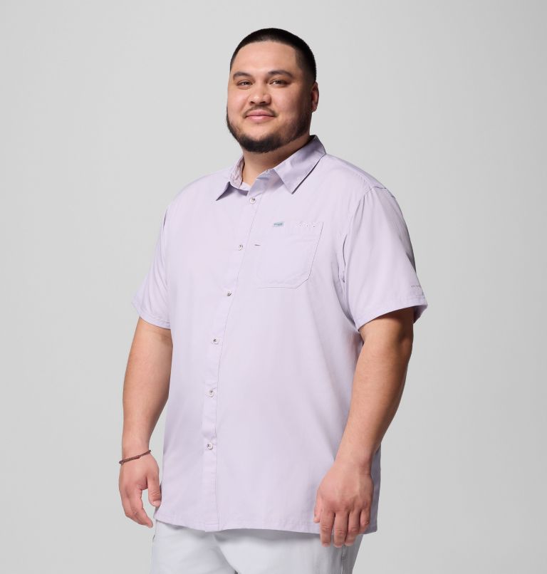 Men’s PFG Slack Tide Camp Shirt - Big, Color: Lavender Pearl, image 4
