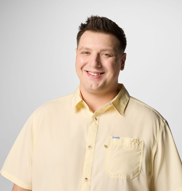 Men’s PFG Slack Tide Camp Shirt - Big, Color: Lemon Wash, image 5